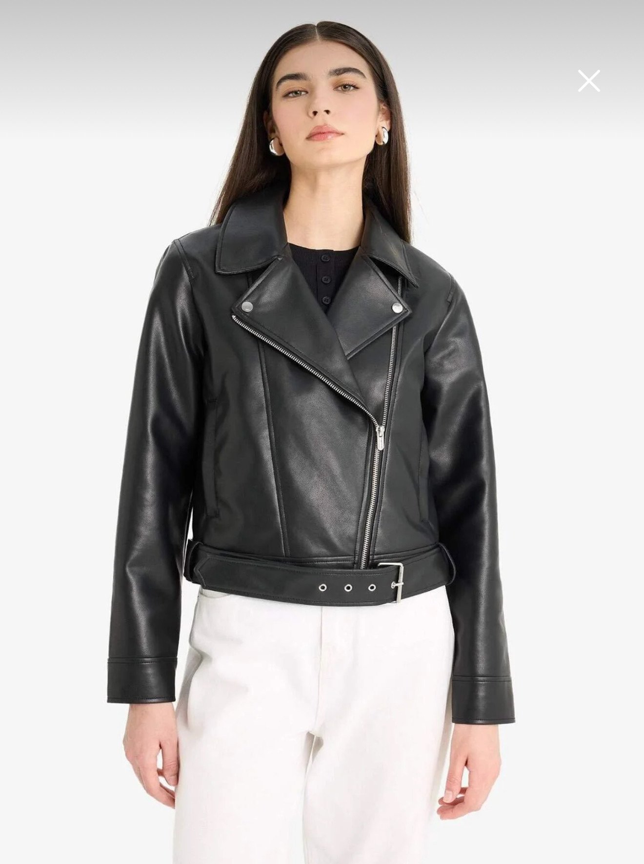 جاكيت جلد اسود من defacto