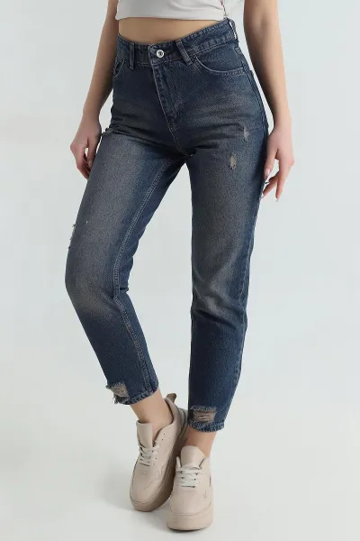 بنطال نسائي جينز غامق