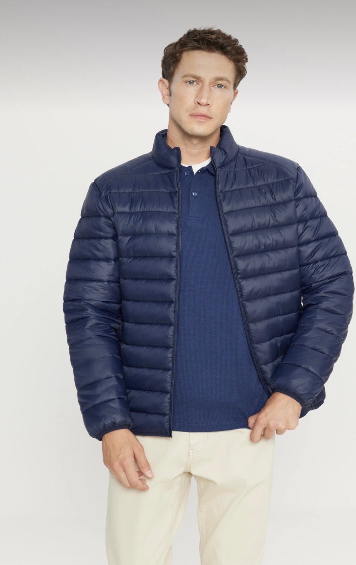 جاكيت مطري رجالي باللون الأزرق الداكن من AC&CO