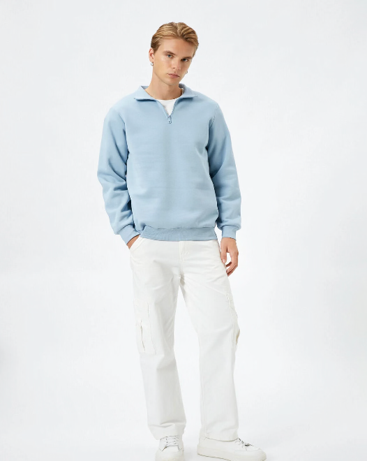 سويت شيرت رجالي باللون السماوي من Koton