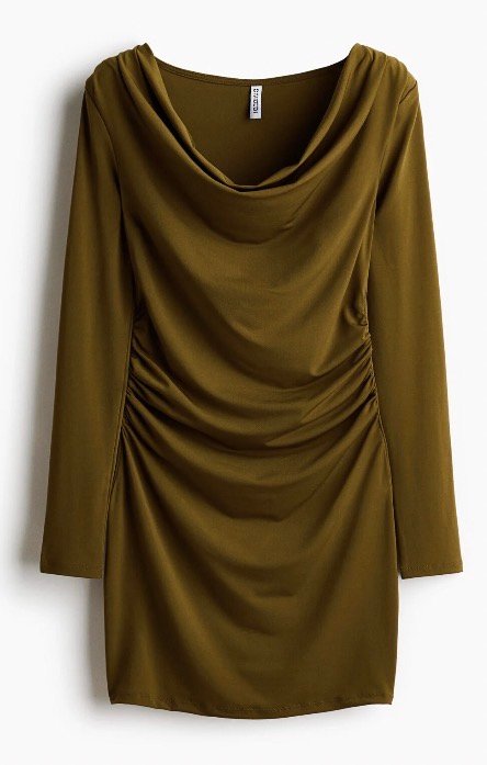 فستان نسائي جيرسي بياقة ديجاجي من H&M