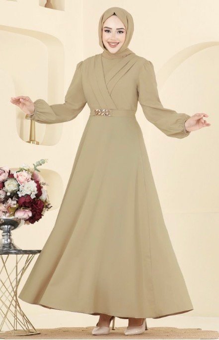 فستان نسائي من قماش الكريب للمحجبات