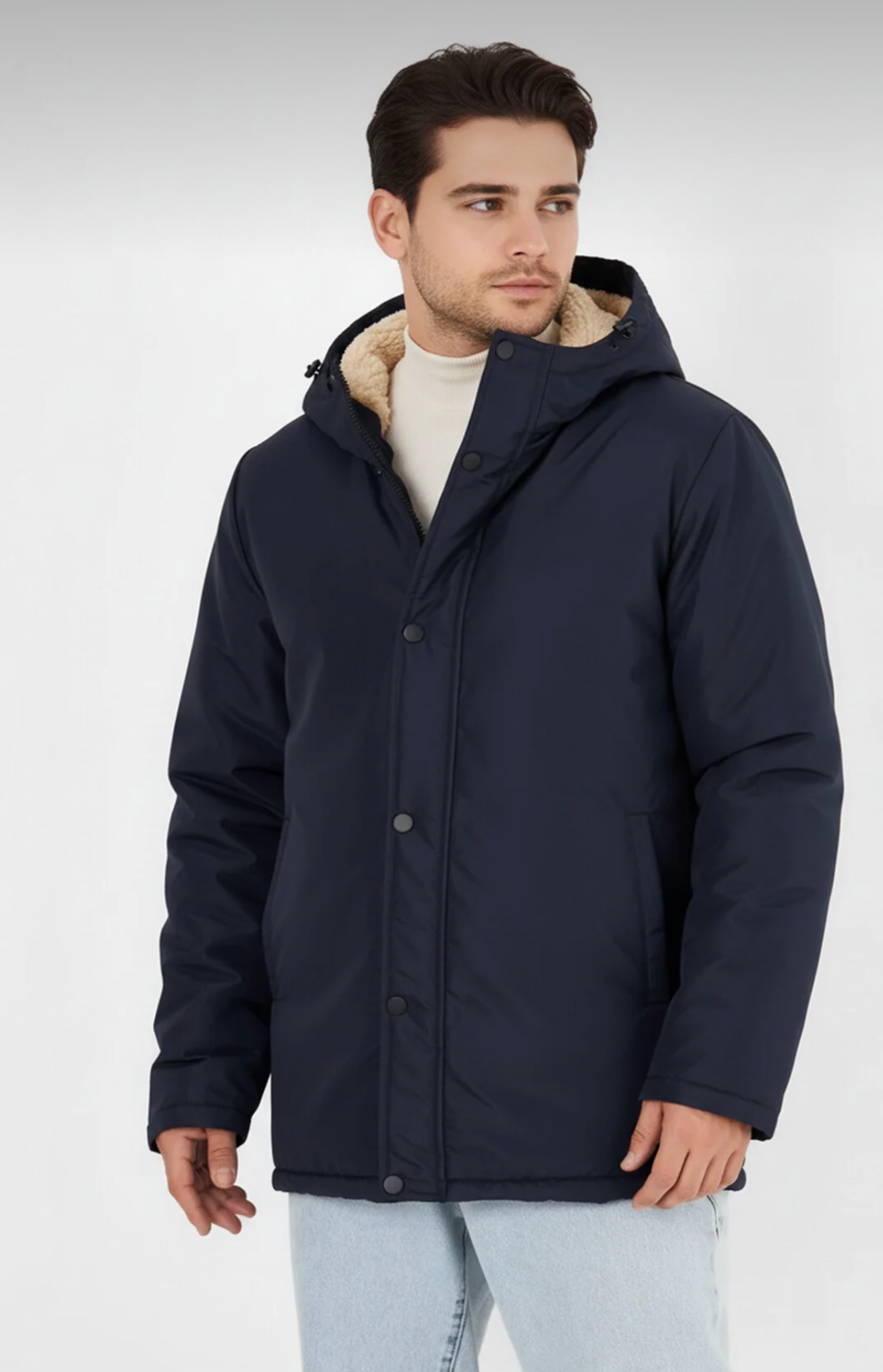 جاكيت رجالي مبطن بفرو مضاد للماء والغبار من D1fference