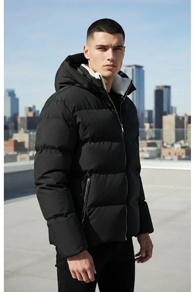 معاطف شتوية سوداء مقاومة للماء والبرودة