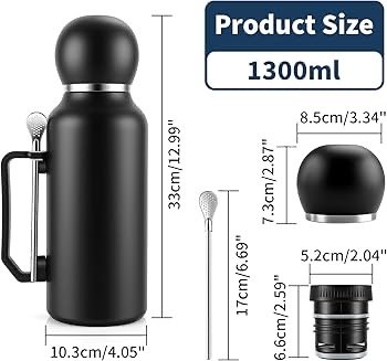 حافظة متة حرارية ستانلس ستيل 1300ml
