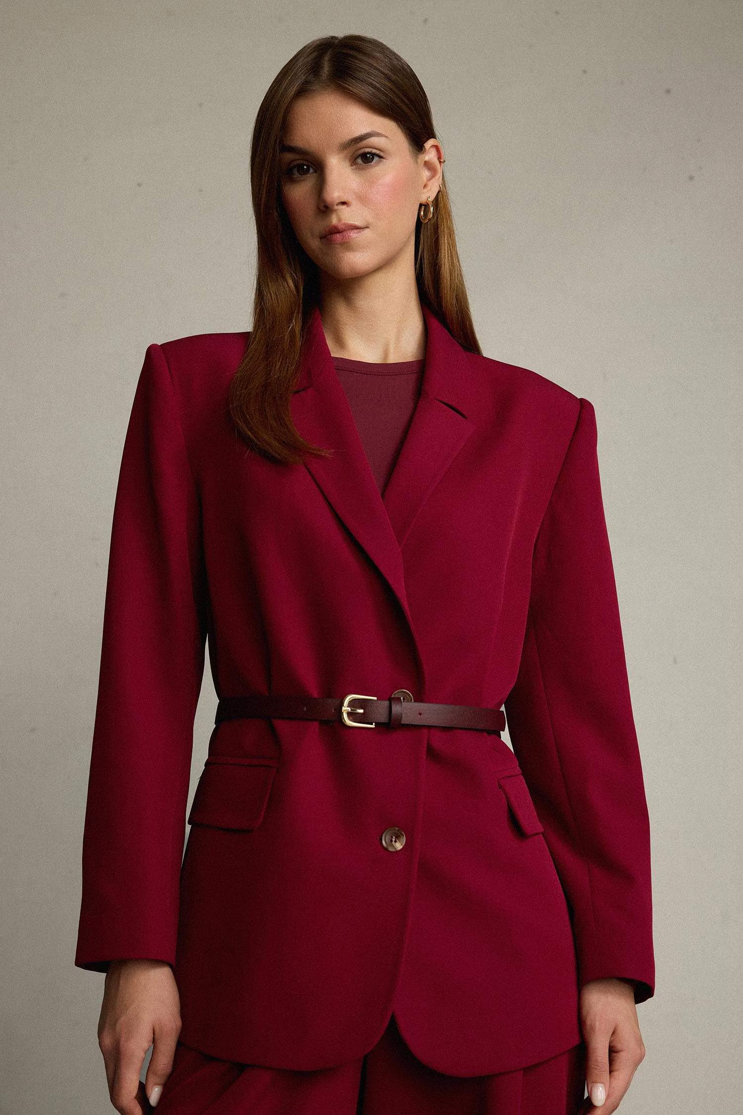 سترة بليزر عنابي