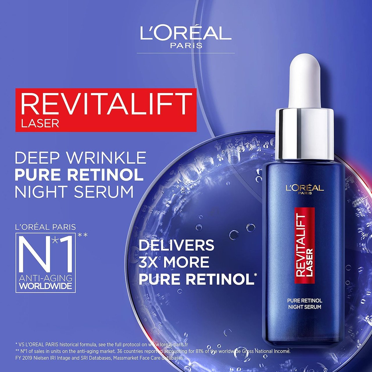 LOREAL REVITALIFT LASER RETINOL SERUM 30ML