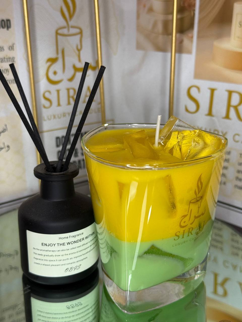 Orange & Green Lemon Candle