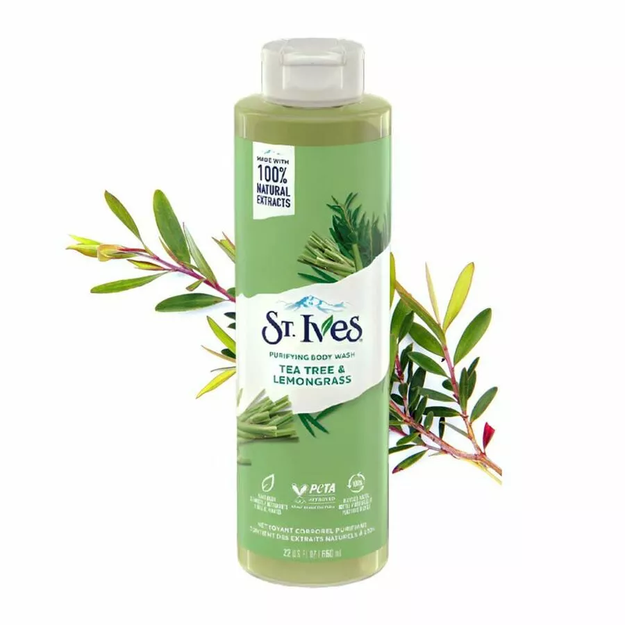 ST.IVES BODY WASH TEA TREE & LEMONGRASS 650ML