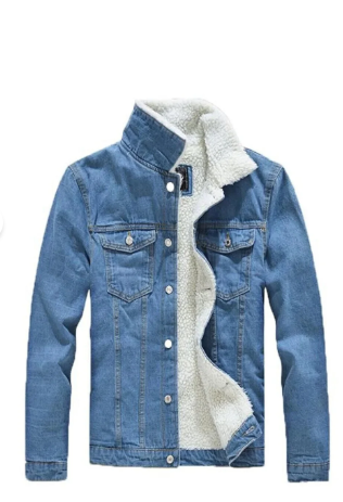 جاكيت جينز رجالي مبطن بالفرو