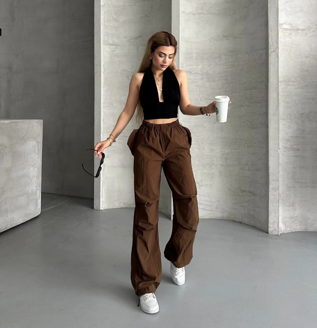 بنطال وتر بروف بلون بني للسيدات