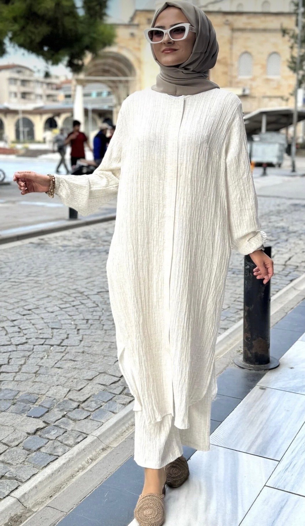 طقم قطن بديل العباية فضفاض مريح