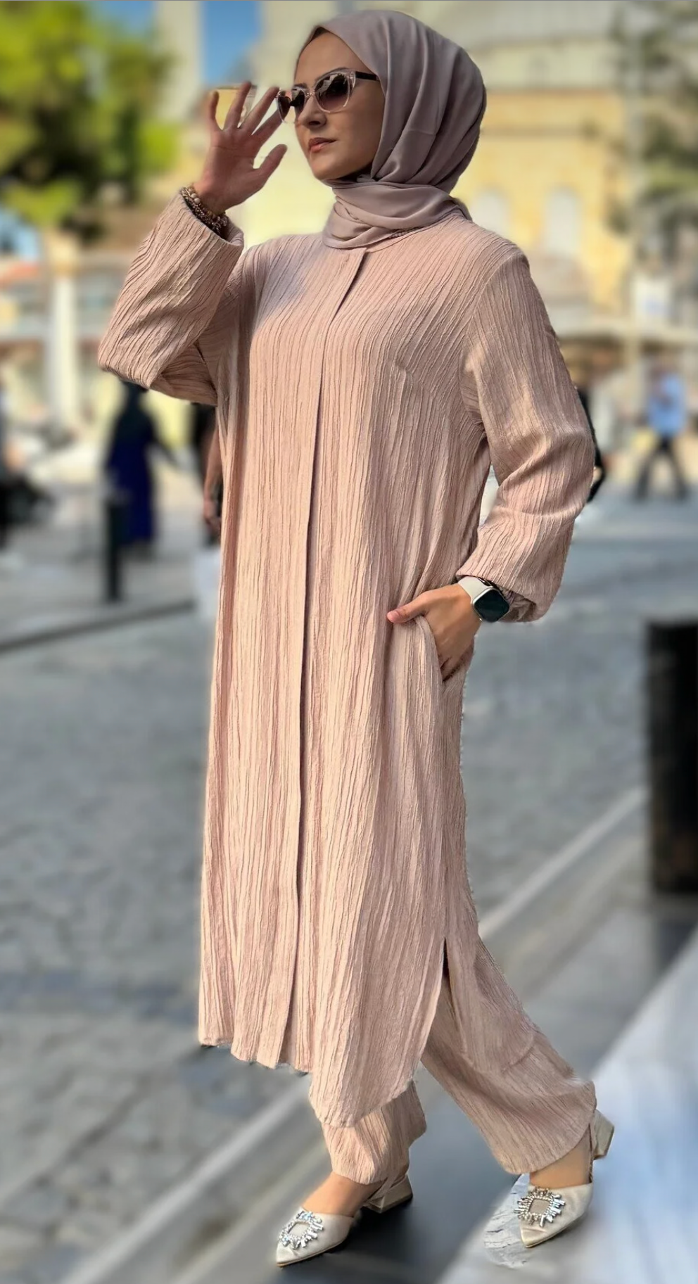 طقم قطن بديل العباية فضفاض مريح