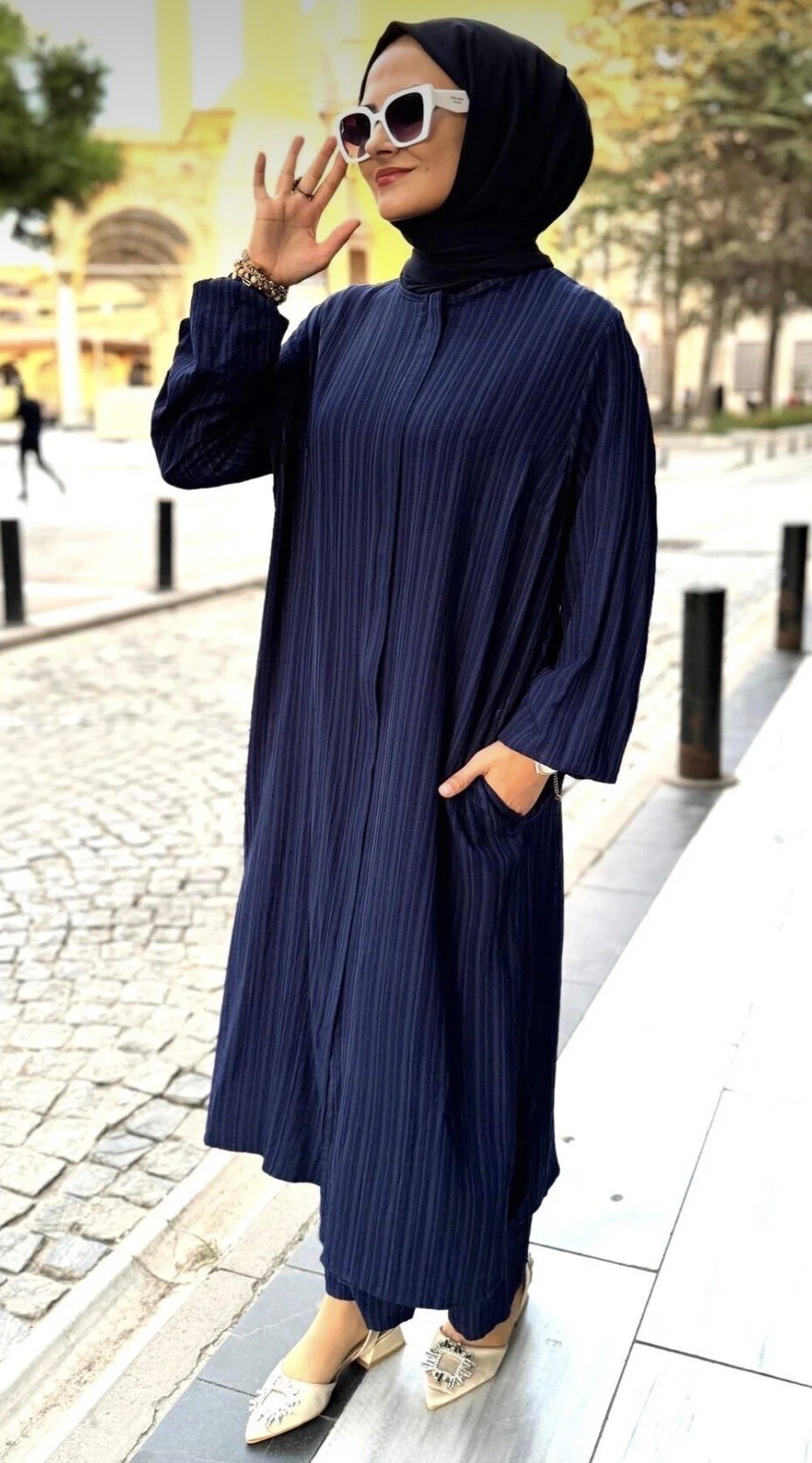 طقم قطن بديل العباية فضفاض مريح