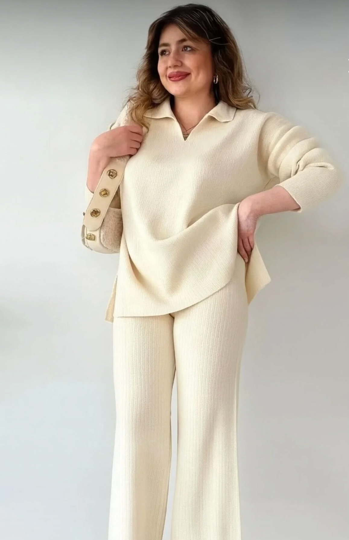 بيجاما تريكو بتصميم أنيق للخروج من المنزل