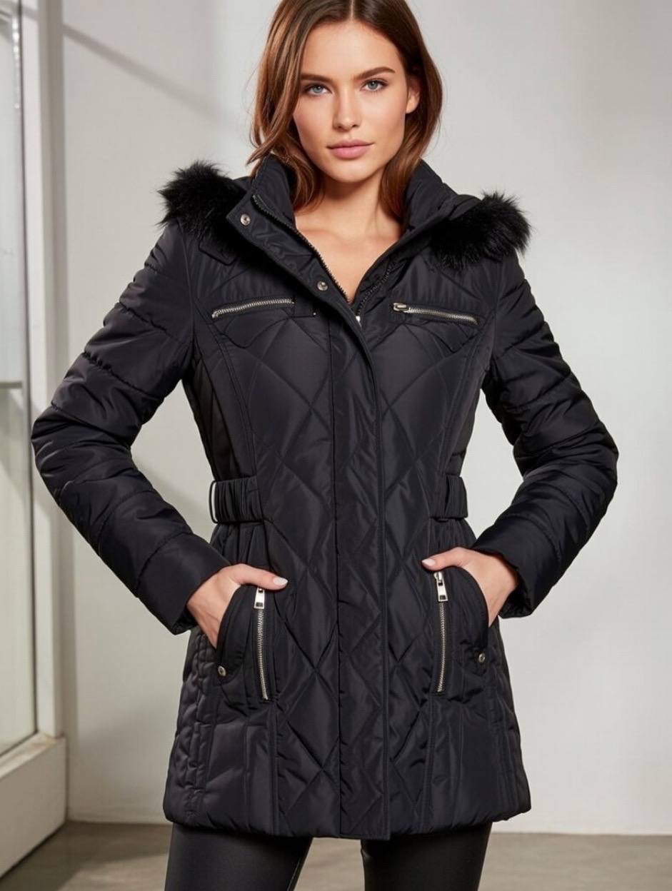 جاكيت منفوخ (Puffer) نسائي بتصميم مبطن