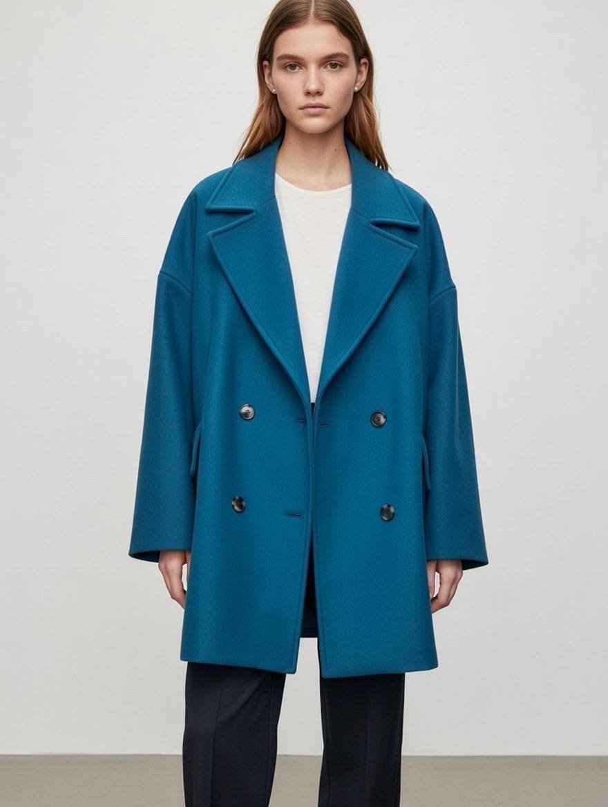 معطف صوف نسائي بتصميم عصري