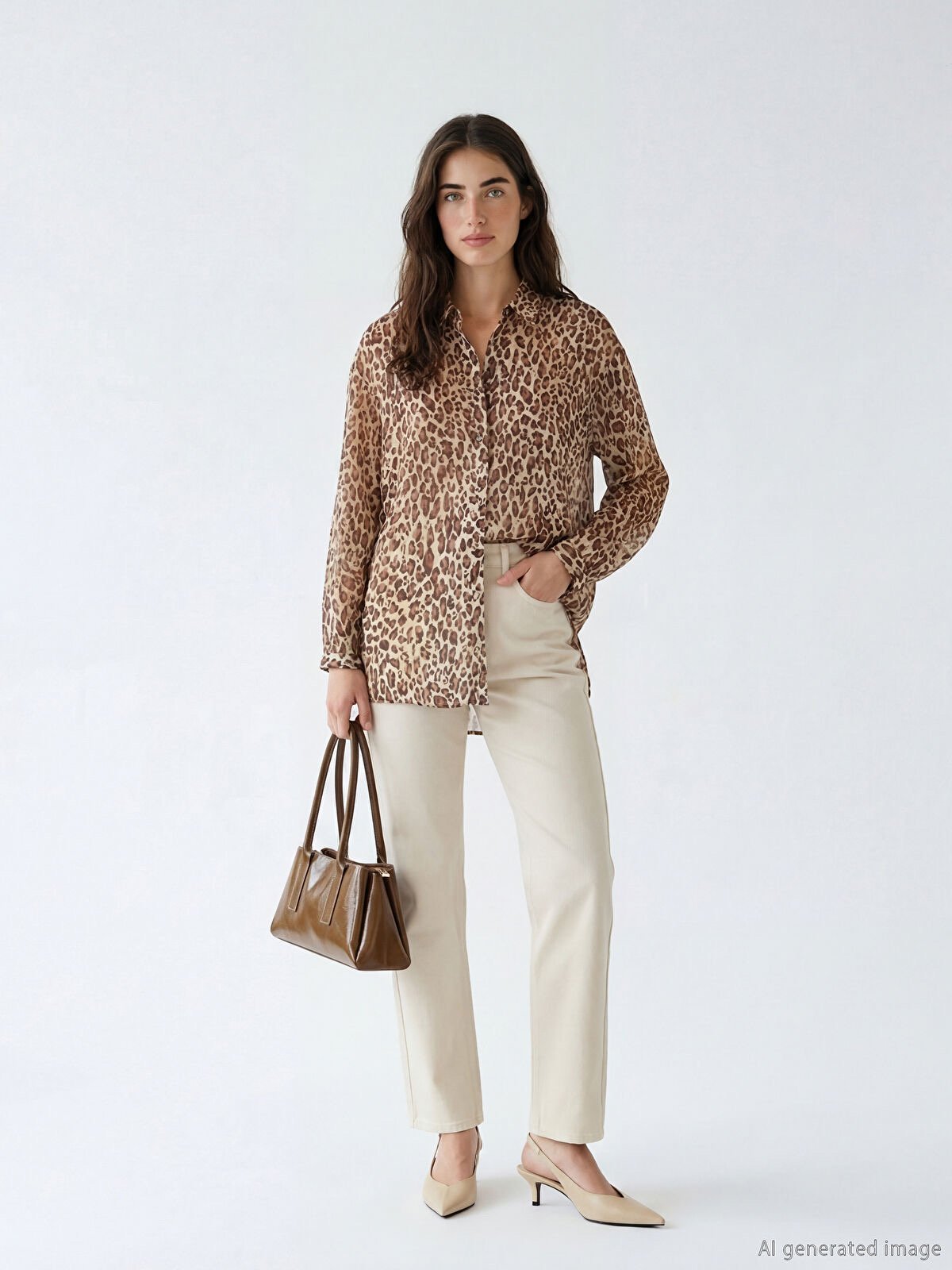 قميص نسائي بنقشة الفهد